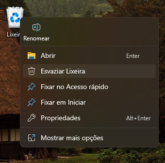 Esvaziar lixeira do computador