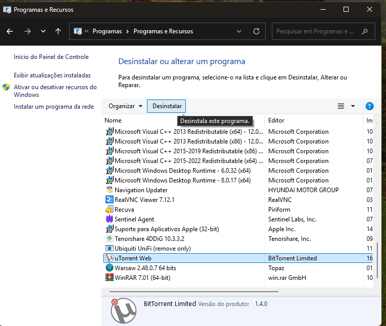 Desinstalar programa