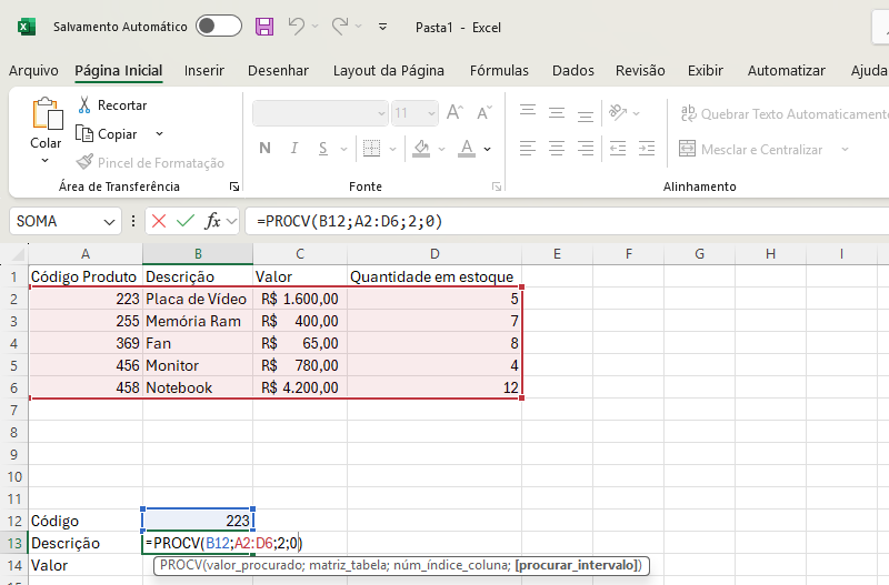 Fórmula PROCV